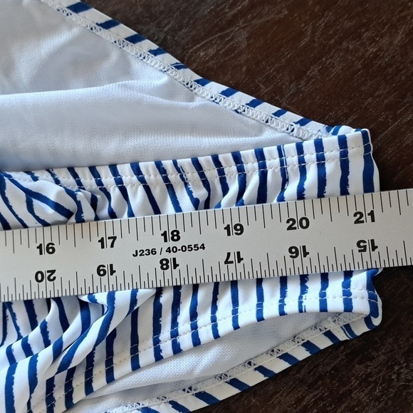 Nicole Miller Blue Stripe Halter Top Bikini Swimsuit Size 8 NWT - Picture 13 of 16